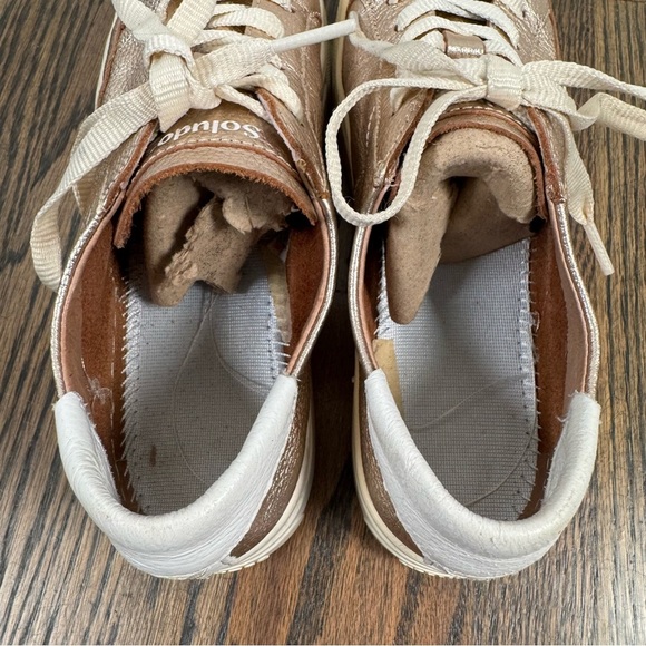Soludos Ibiza low top metallic leather lace up sneakers size 7.5 - Picture 6 of 8